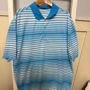 MEN's LARGE Nike Golf Dri-Fit Striped Performance Polo Shirt